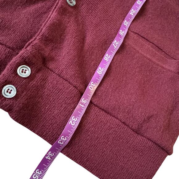 Vintage Par Four Sportswear Cardigan Sweater Men Sz XL Tall Maroon Grandpa Golf - Picture 10 of 11